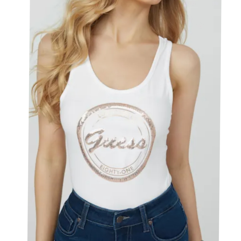 GUESS Gold Logo Tank Size Medium New